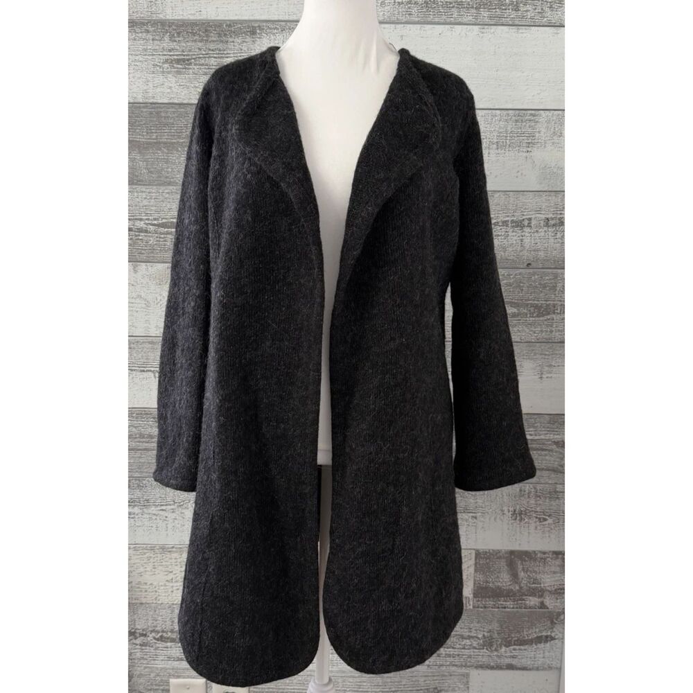 Varma Iceland Long Open Front Jacket Womens S Knit 100% Icelandic Wool Cardigan